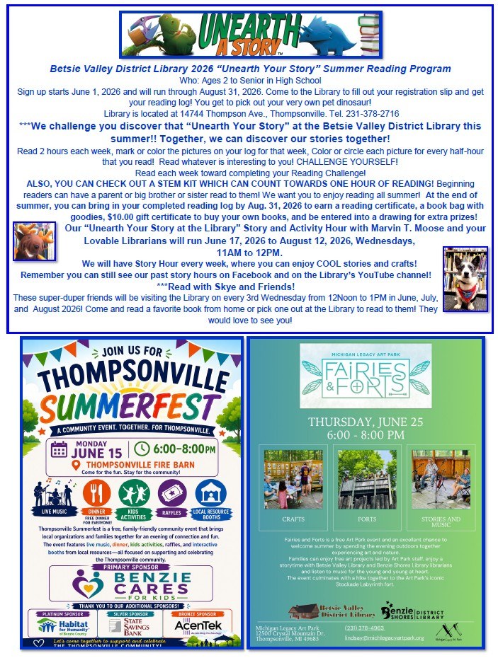 Unearth Your Story Summer Reading Program Flyer